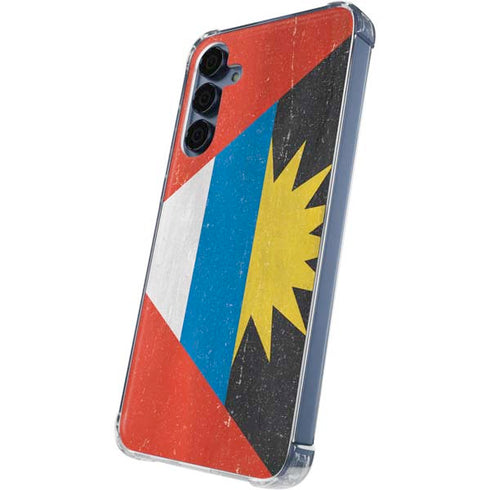 Antigua and Barbuda Flag Distressed Galaxy A35 5G Clear Case